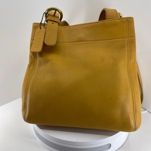 Vintage Coach Yellow Leather Waverly Soho Tote Buckle Bucket Bag 4157 w/Hang Tag